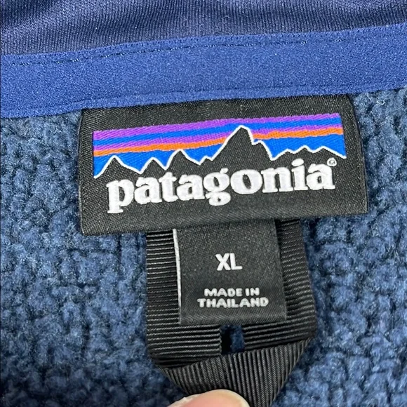 Patagonia Navy Heather Quarter-Zip Fleece Sz XL - Picture 8 of 12